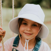 Ponytail Bucket Sun Hat White