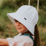 Ponytail Bucket Sun Hat White