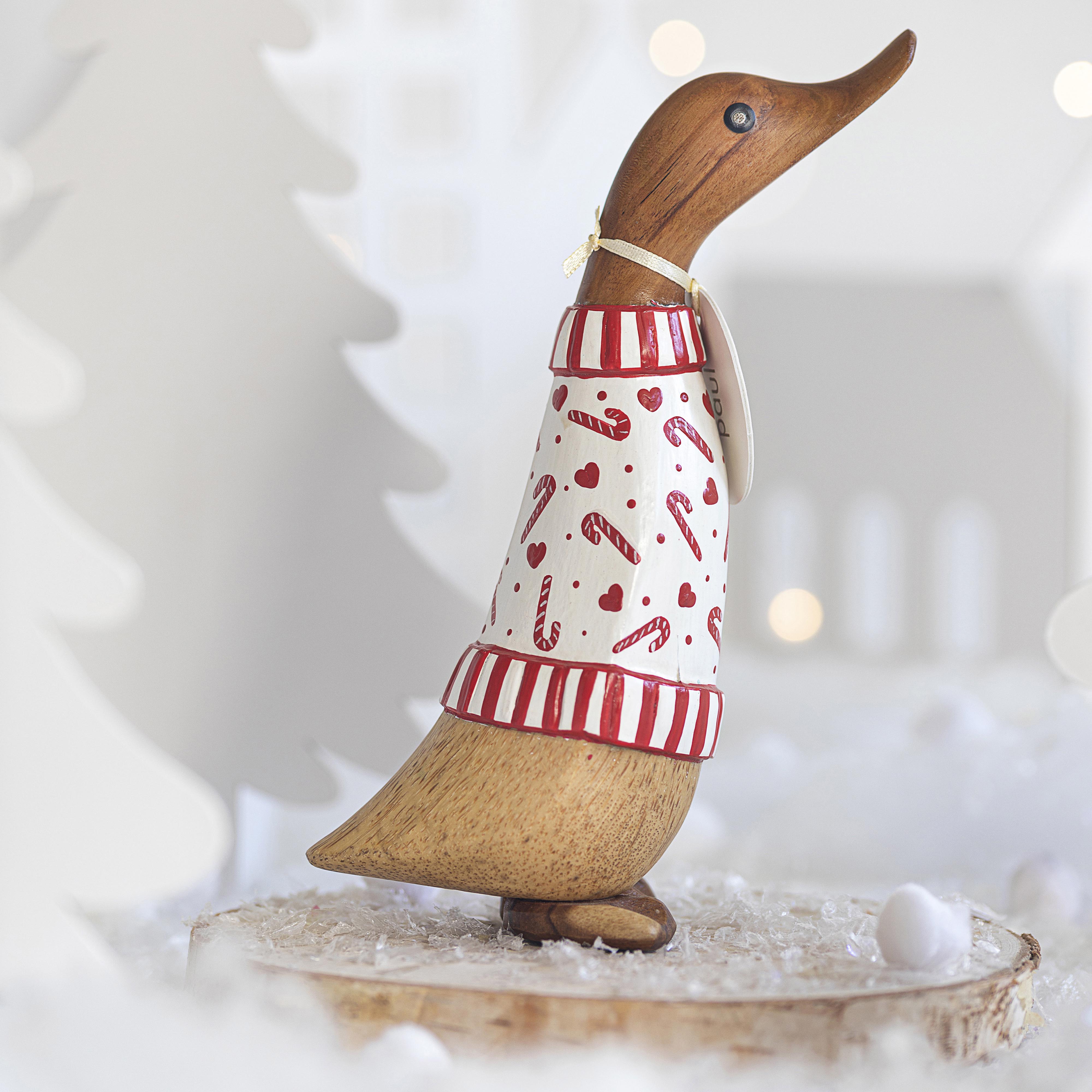 Candy Cane Christmas Duckling White Jumper