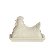 Homestead Hen Butter Dish White