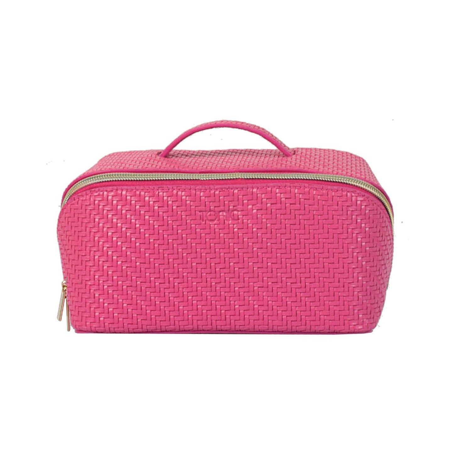 Herringbone Beauty Bag Medium Raspberry