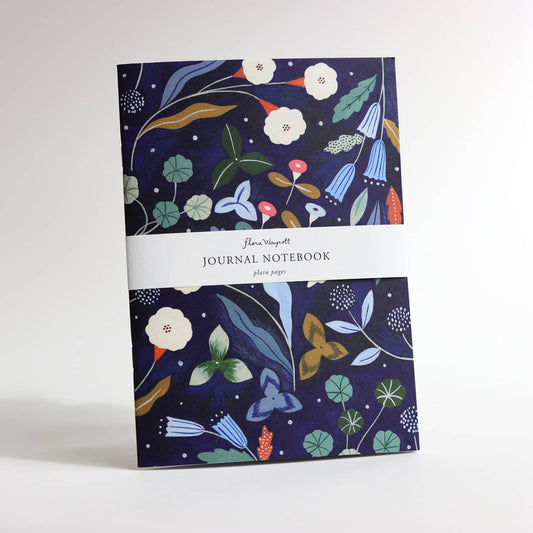 Dark Blue Garden Journal Notebook