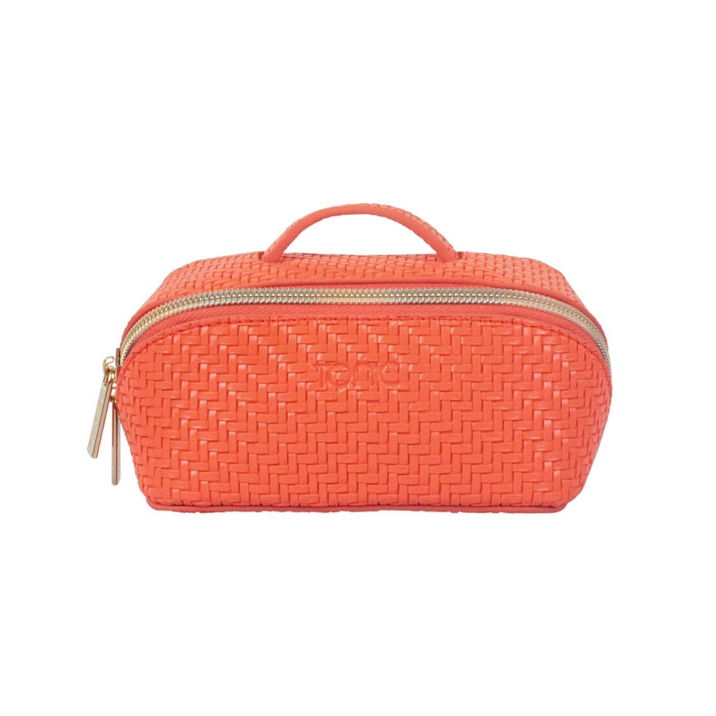 Herringbone Beauty Bag Small Tangerine