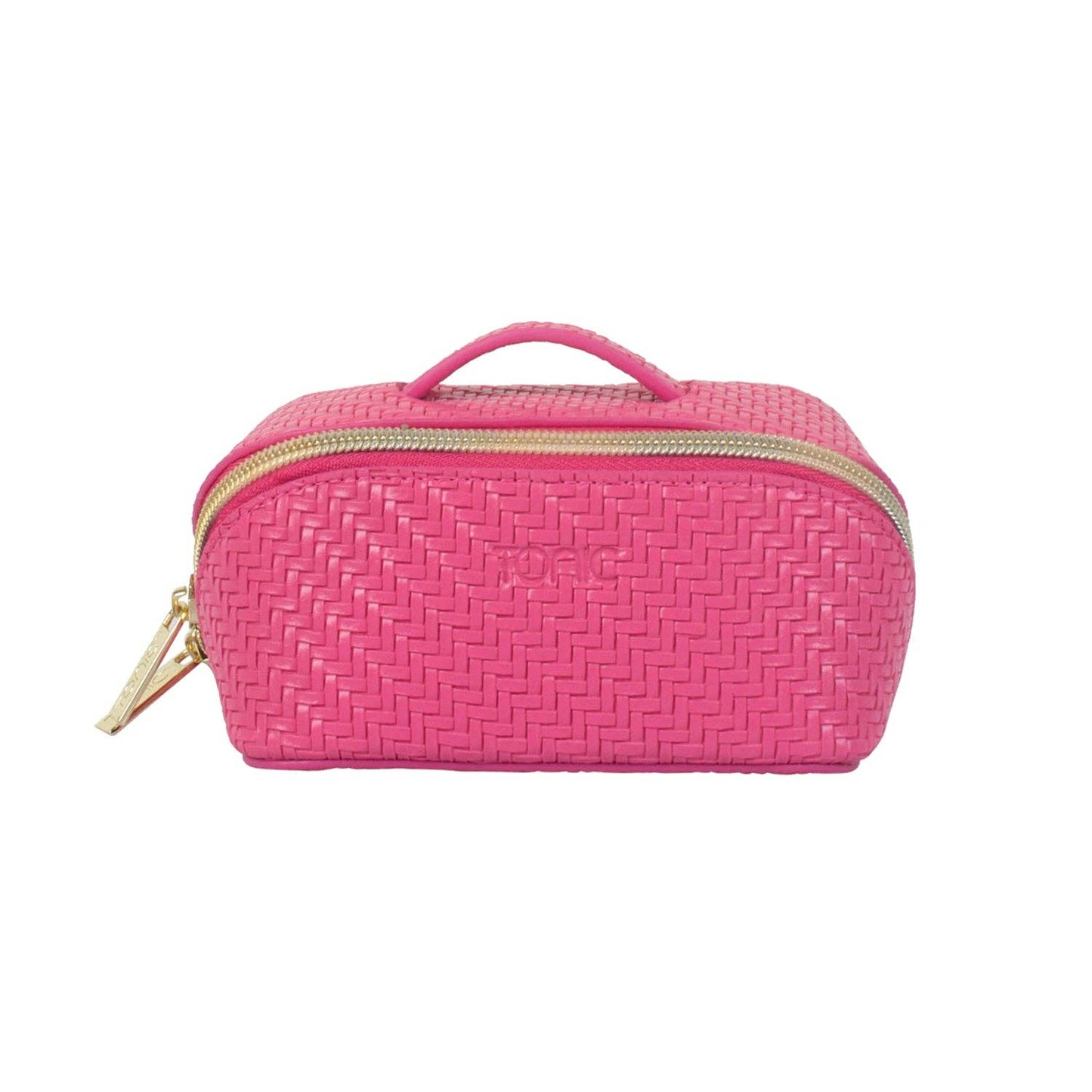 Herringbone Beauty Bag Small Raspberry